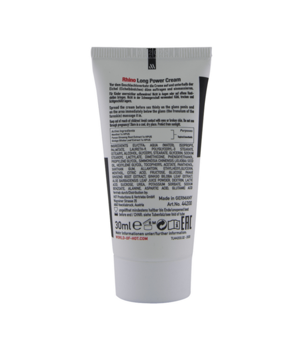 HOT Rhino - Long Power Cream / Stimulating Cream - 1 fl oz / 30 ml