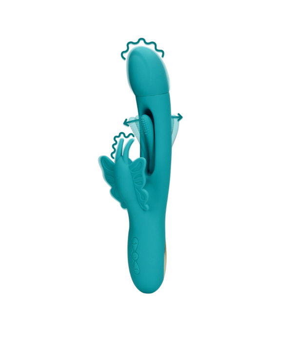 Loveline by Shots Flapper G-Spot Vlinder Vibrator - Pauwblauw