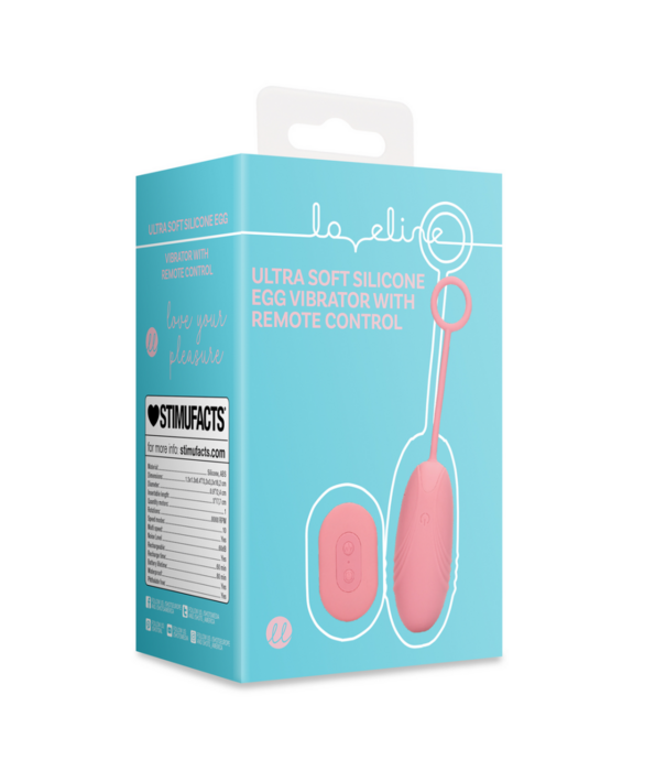 Loveline by Shots Ultra Soft Siliconen Eivibrator met Afstandsbediening - Roze Arabesque