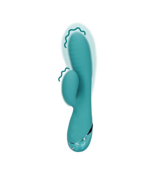 Opblaasbare Konijnen Vibrator - Pauwblauw