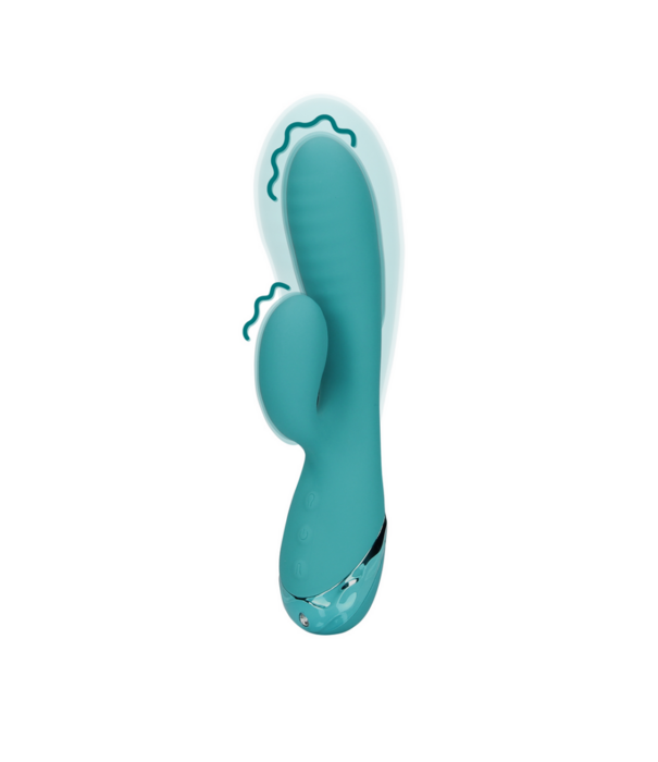 Loveline by Shots Opblaasbare Konijnen Vibrator - Pauwblauw