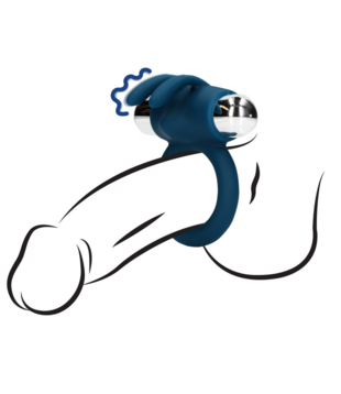Vibrerende Rabbit Cock Ring - Baltisch Blauw