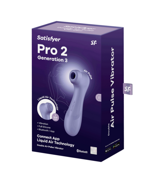 Satisfyer Pro 2 Generatie 3 - Double Air Pulse Vibrator - Liquid Air en Connect App - Lila
