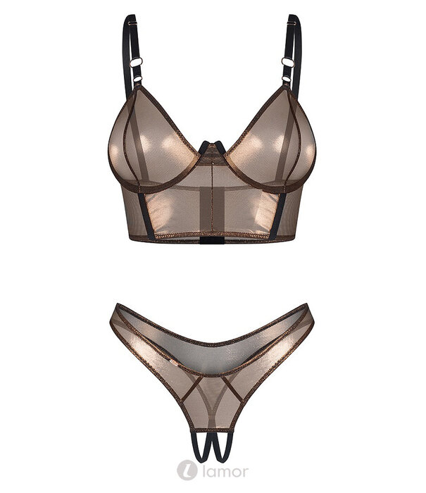 * OBSESSIVE Obsessive Soranna BH & Riostring Ouvert Set in Brons