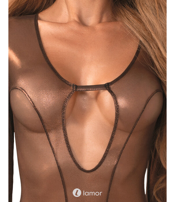 * OBSESSIVE Obsessive Soranna Langarm Body in Brons met Rio-Snit