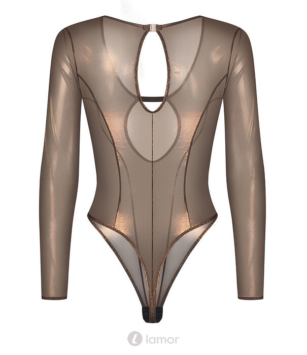 * OBSESSIVE Obsessive Soranna Langarm Body in Brons met Rio-Snit