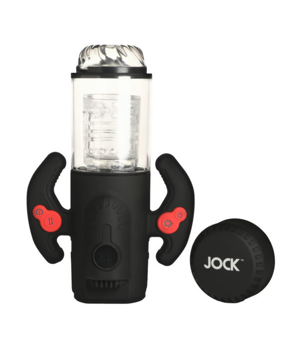 Curve Toys Turbo Max - Draaien, Duwen en Zuigen Masturbator - Transparant/Zwart