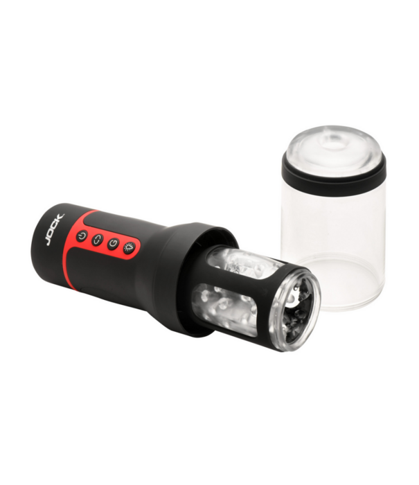 Curve Toys Auto Spin - Draaien en Duwen Masturbator - Transparant/Zwart