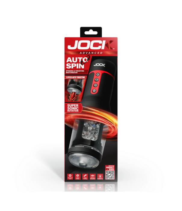 Curve Toys Auto Spin - Draaien en Duwen Masturbator - Transparant/Zwart