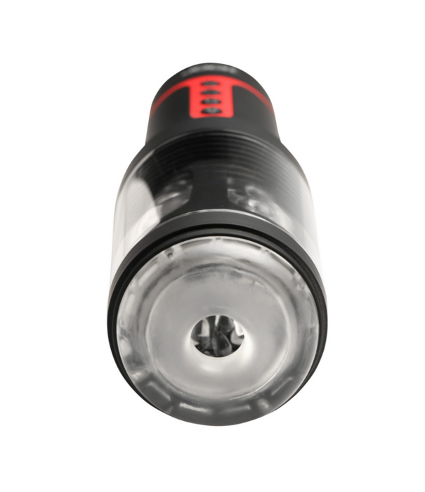 Curve Toys Auto Spin - Draaien en Duwen Masturbator - Transparant/Zwart