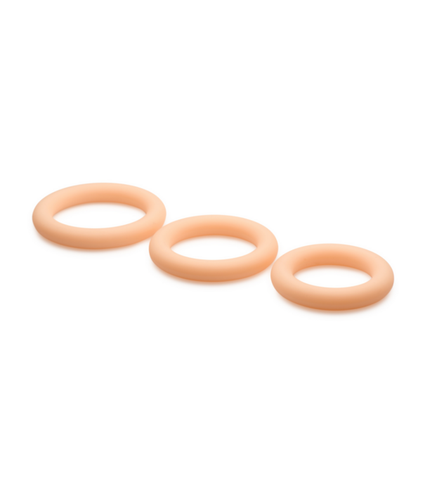 Curve Toys Discrete Siliconen Cockring Set - 3 Stuks - Licht