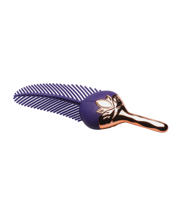 De Tickler - Vibrerende Silicone Veer Tickler - Paars/Goud