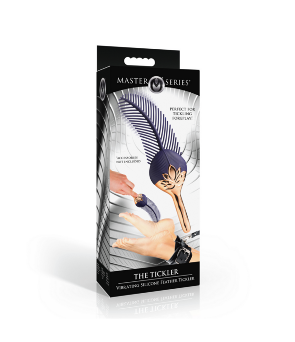 De Tickler - Vibrerende Silicone Veer Tickler - Paars/Goud