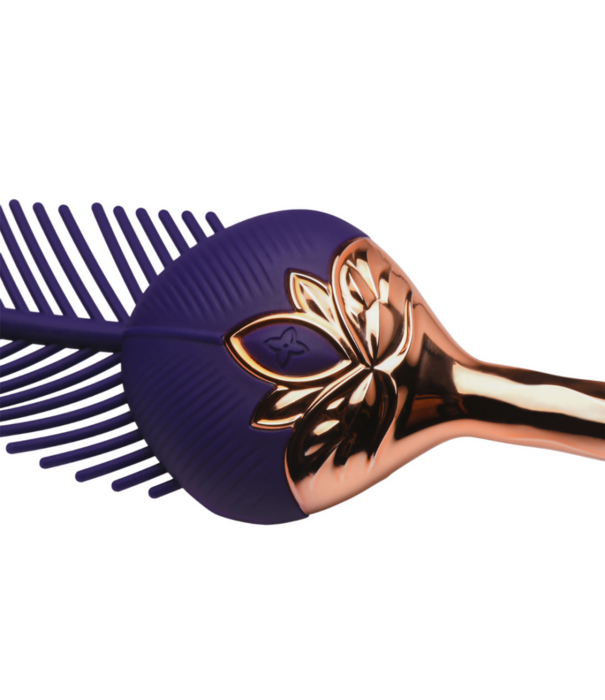 De Tickler - Vibrerende Silicone Veer Tickler - Paars/Goud