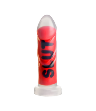 SLUT - Siliconen Dildo - Rood