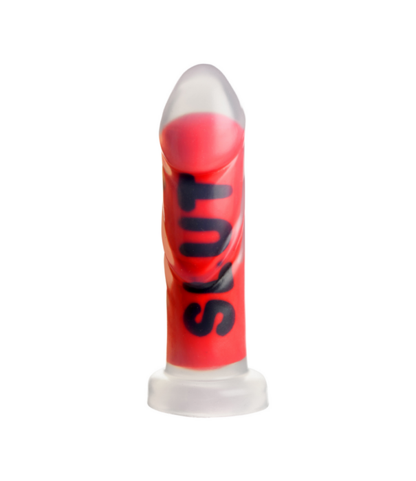 SLUT - Siliconen Dildo - Rood