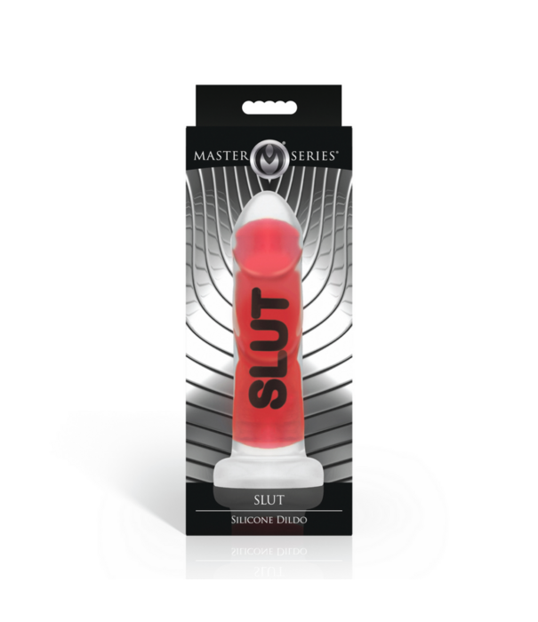 SLUT - Siliconen Dildo - Rood