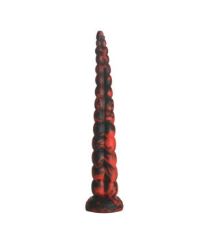 Stinger - Siliconen Dildo - Rood/Zwart
