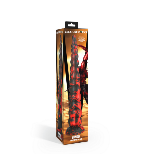 Stinger - Siliconen Dildo - Rood/Zwart