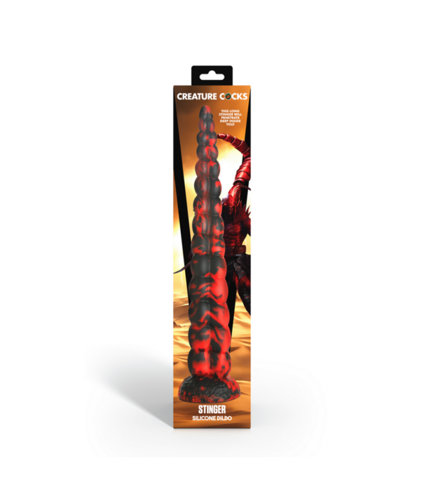 Stinger - Siliconen Dildo - Rood/Zwart