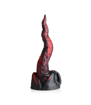 Dragon Tongue - Siliconen Dildo - Rood/Zwart