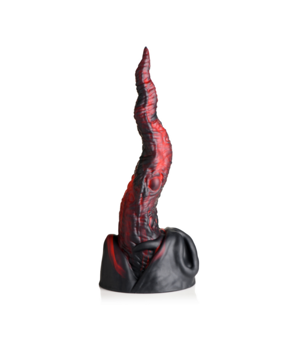 Dragon Tongue - Siliconen Dildo - Rood/Zwart