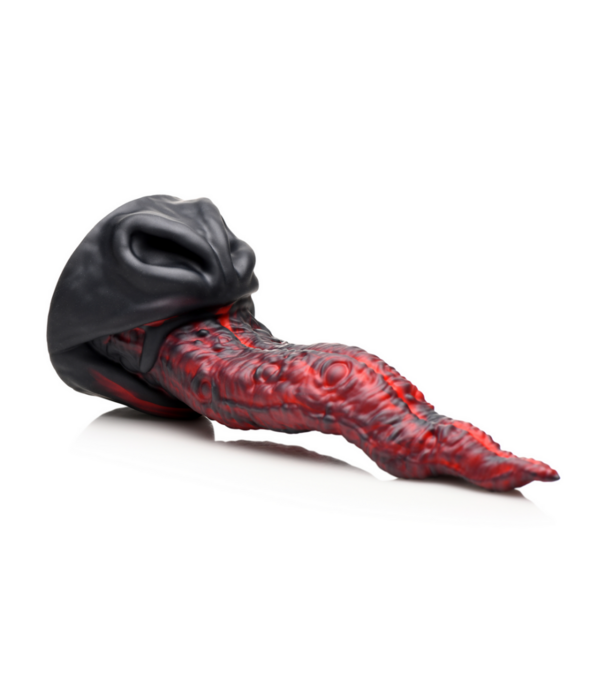 Dragon Tongue - Siliconen Dildo - Rood/Zwart