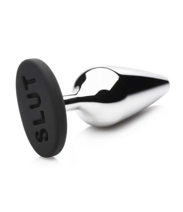 Butt Slut - Metalen en Siliconen Anale Plug - Zilver
