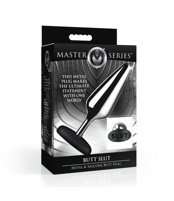 Butt Slut - Metalen en Siliconen Anale Plug - Zilver