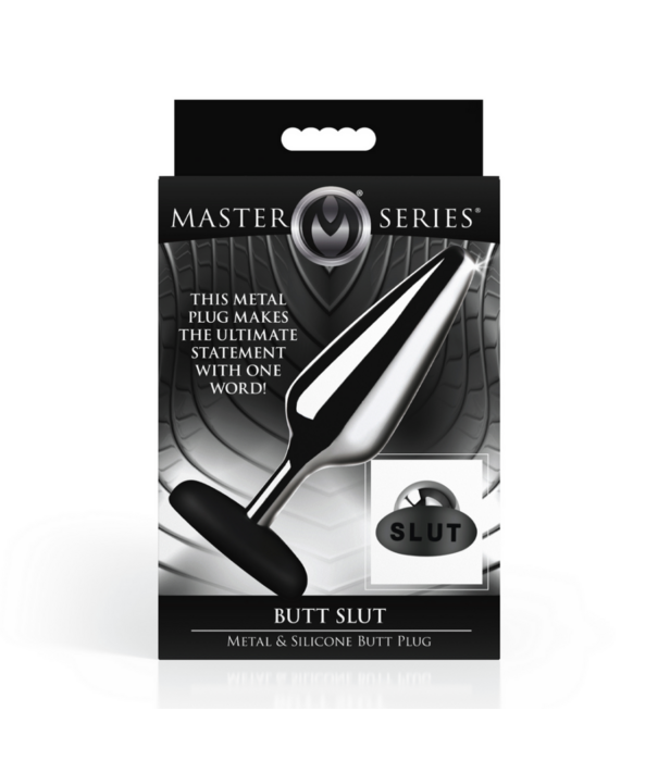 Butt Slut - Metalen en Siliconen Anale Plug - Zilver