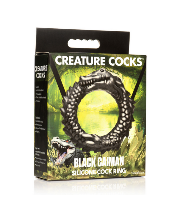 Zwarte Caiman - Silicone Cockring - Zwart