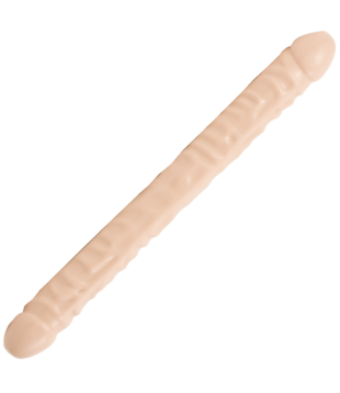 Geaderde Dubbele Kop - Dildo met Dubbele Einden - 18 / 45 cm