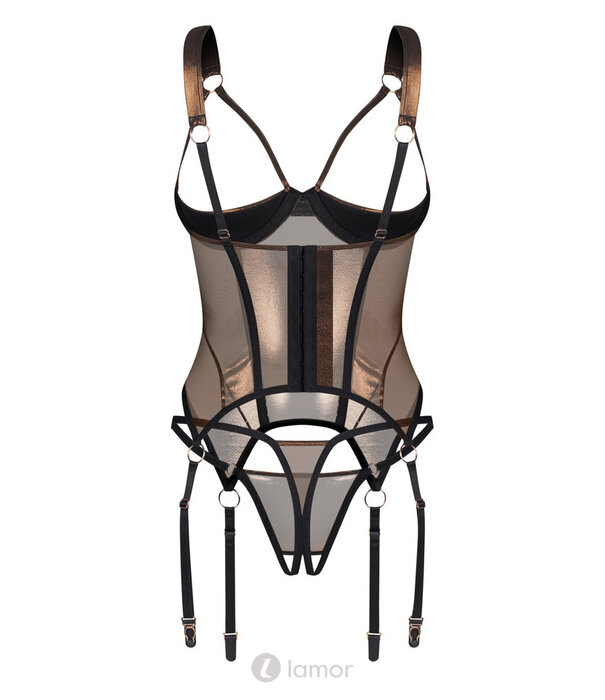 * OBSESSIVE Obsessive Soranna Korset set met jarretels in Brons