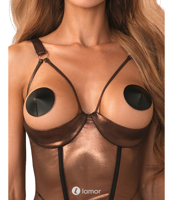 * OBSESSIVE Obsessive Soranna Korset set met jarretels in Brons