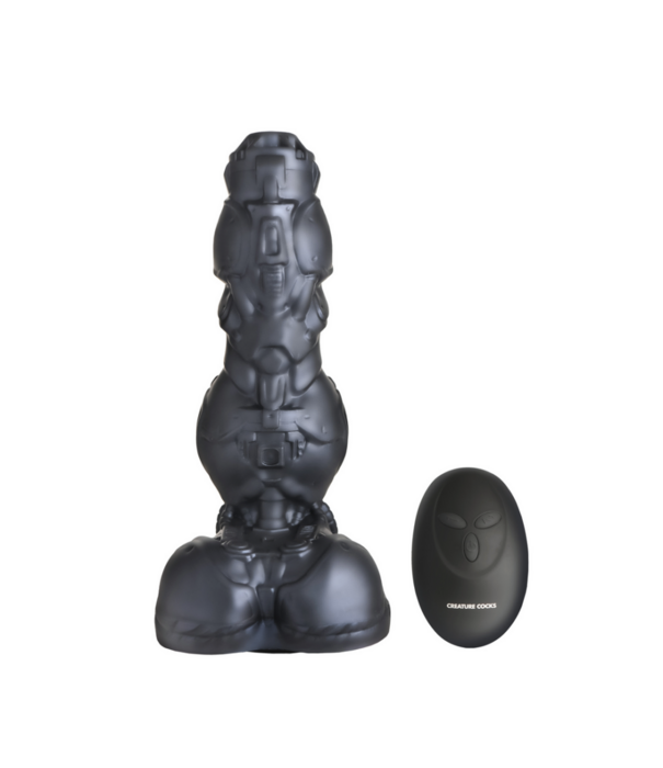 Cyborg Cock - Duwende en Vibrerende Siliconen Dildo - Zilver