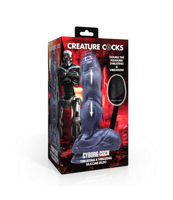 Cyborg Cock - Duwende en Vibrerende Siliconen Dildo - Zilver