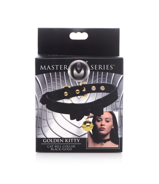 Gouden Kitty - Kat Belhalsband - Zwart/Goud