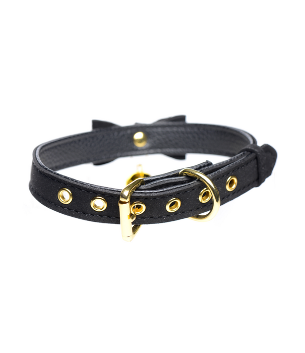 Gouden Kitty - Kat Belhalsband - Zwart/Goud