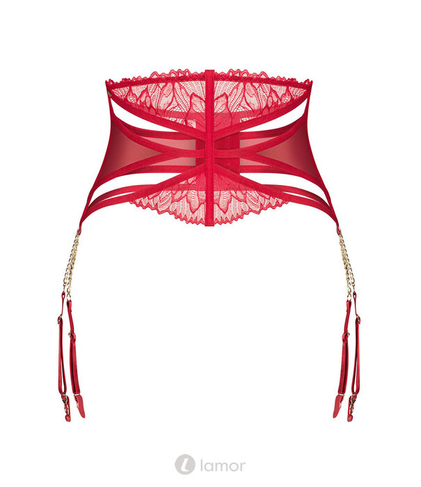 * OBSESSIVE Obsessive Matildea Jarretelgordel in Rood met Keten-Details
