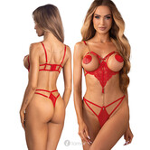 Obsessive Matildea open cups Body Ouvert in Rood