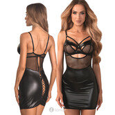 Obsessive Dominna Negligé & String Set in Zwart Wetlook