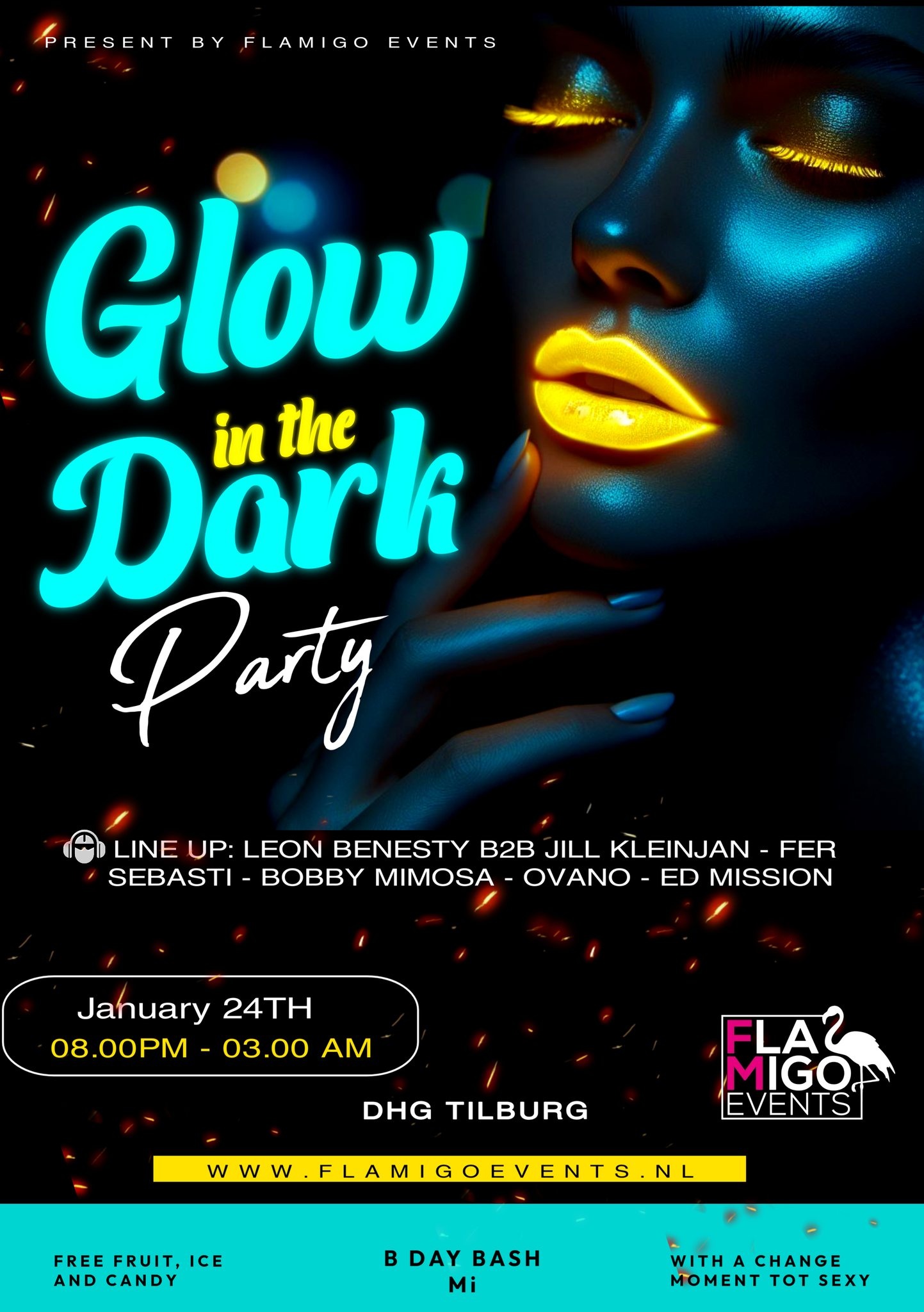Glow in the Dark Party flyer