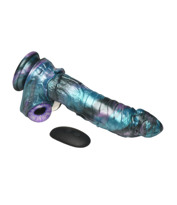Astro-Thrust - Duwende en Vibrerende Siliconen Dildo - Blauw/Paarse