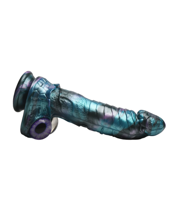 Astro-Thrust - Duwende en Vibrerende Siliconen Dildo - Blauw/Paarse