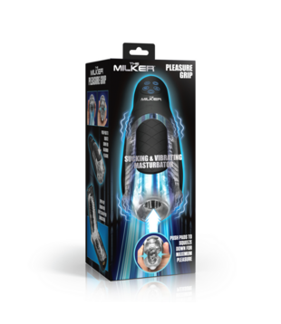 De Milker Pleasure Grip - Zuig- en Vibrerende Masturbator - Transparant/Zwart