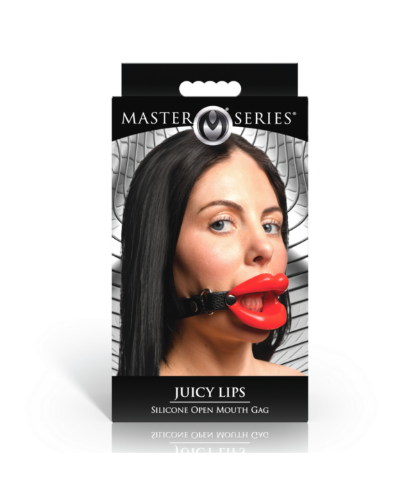 Juicy Lips - Siliconen Open Mond Gag - Rood
