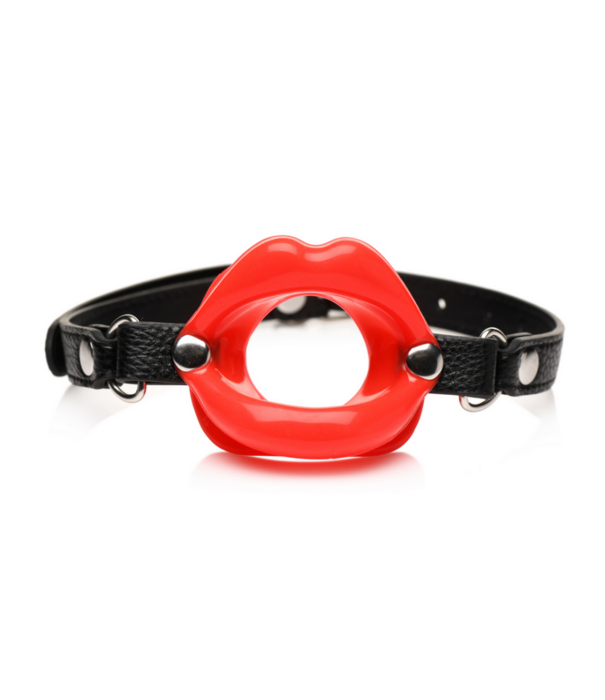 Juicy Lips - Siliconen Open Mond Gag - Rood
