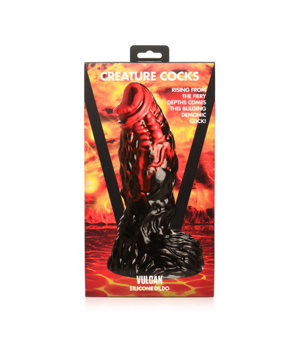 Vulcan - Siliconen Dildo - Zwart/Rood