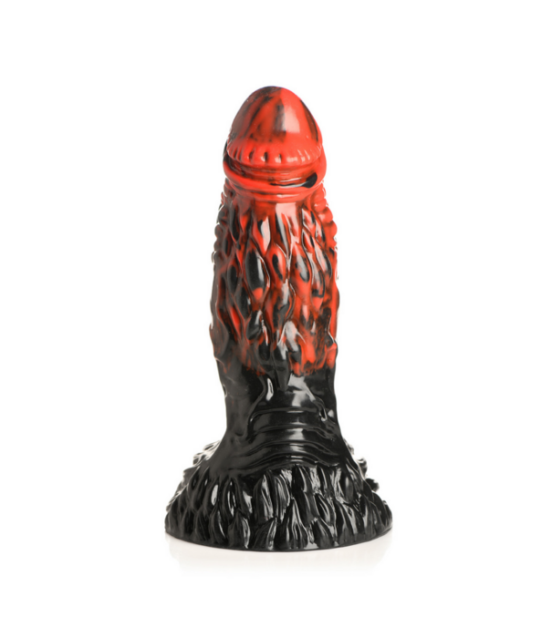 Vulcan - Siliconen Dildo - Zwart/Rood