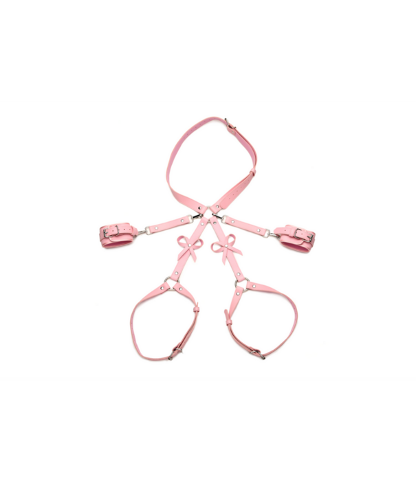 Bondage Harnas met Strikken - M/L - Roze